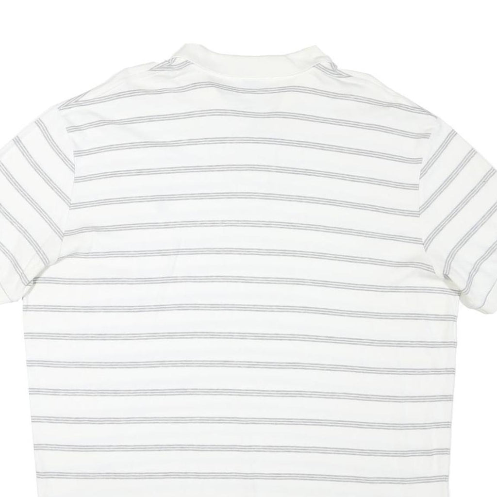 POLO RALPH LAUREN Mens White & Grey Striped Short Sleeve Polo Shirt XL Cotton