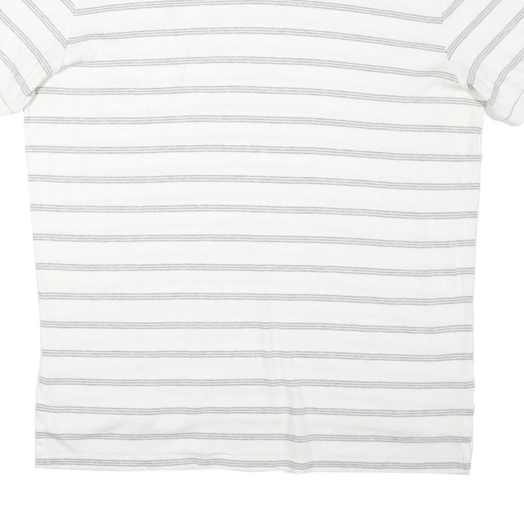 POLO RALPH LAUREN Mens White & Grey Striped Short Sleeve Polo Shirt XL Cotton