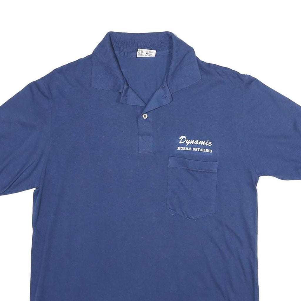 STEDMAN Mens Blue Cotton Blend Polo Shirt L Short Sleeve Plain Pocket