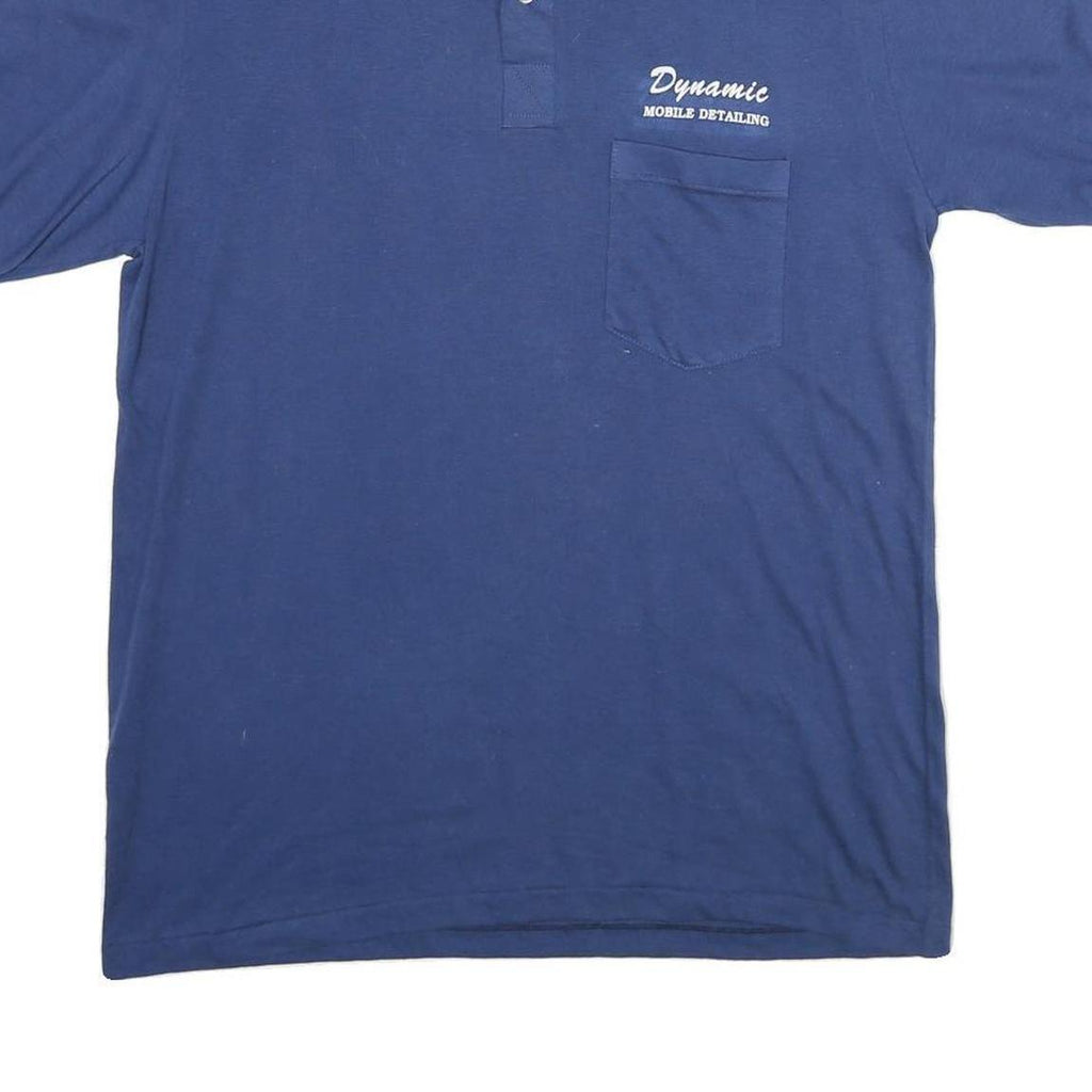 STEDMAN Mens Blue Cotton Blend Polo Shirt L Short Sleeve Plain Pocket