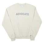 CHAMPION Mens Cream Advocate Crew Neck S Sweatshirt Cotton Blend Pullover