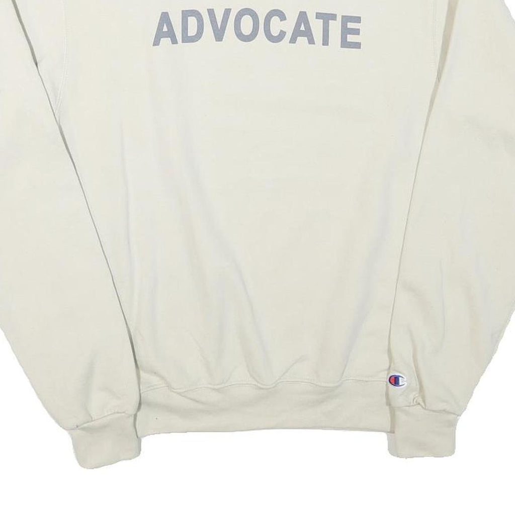 CHAMPION Mens Cream Advocate Crew Neck S Sweatshirt Cotton Blend Pullover