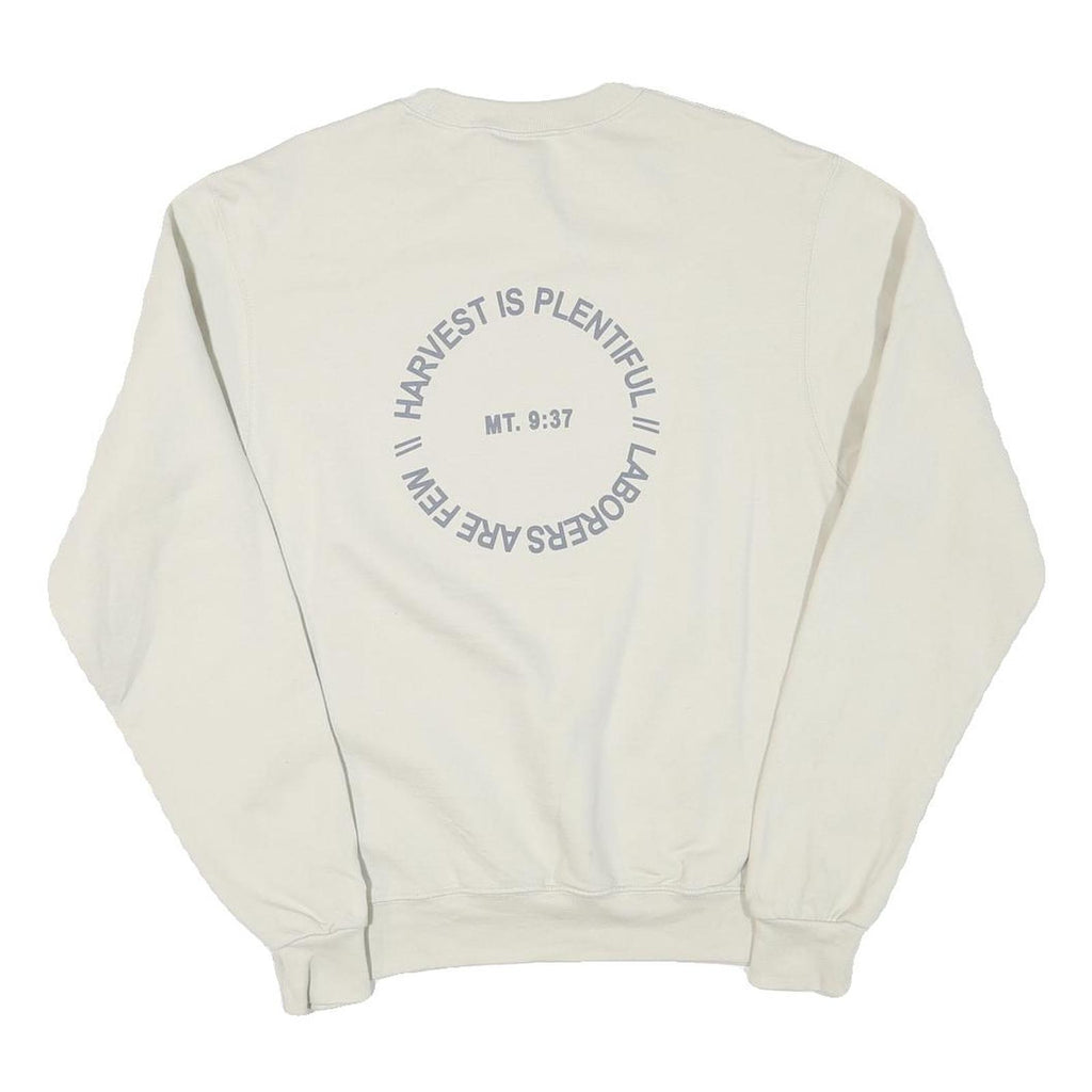 CHAMPION Mens Cream Advocate Crew Neck S Sweatshirt Cotton Blend Pullover
