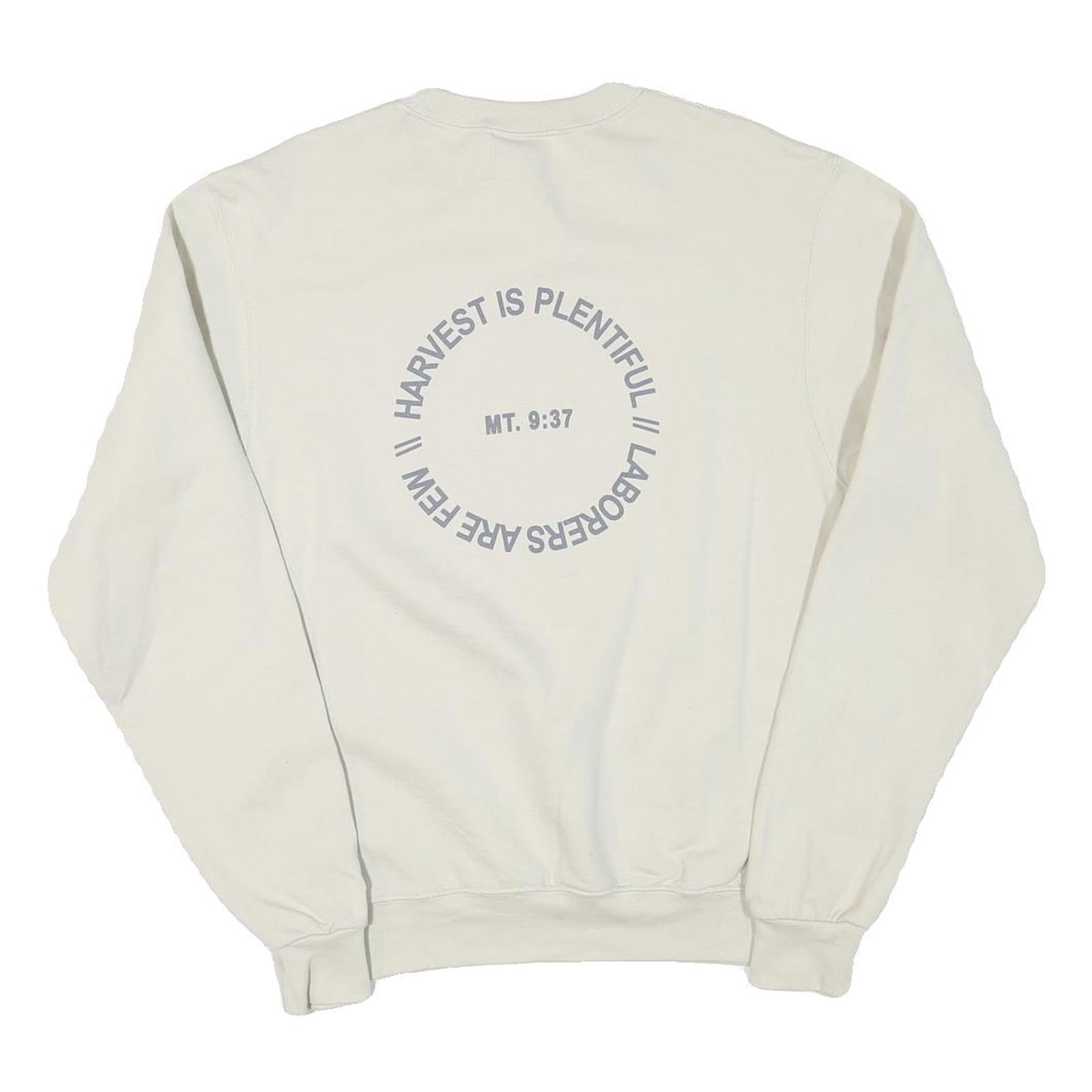 CHAMPION Mens Cream Advocate Crew Neck S Sweatshirt Cotton Blend Pullover
