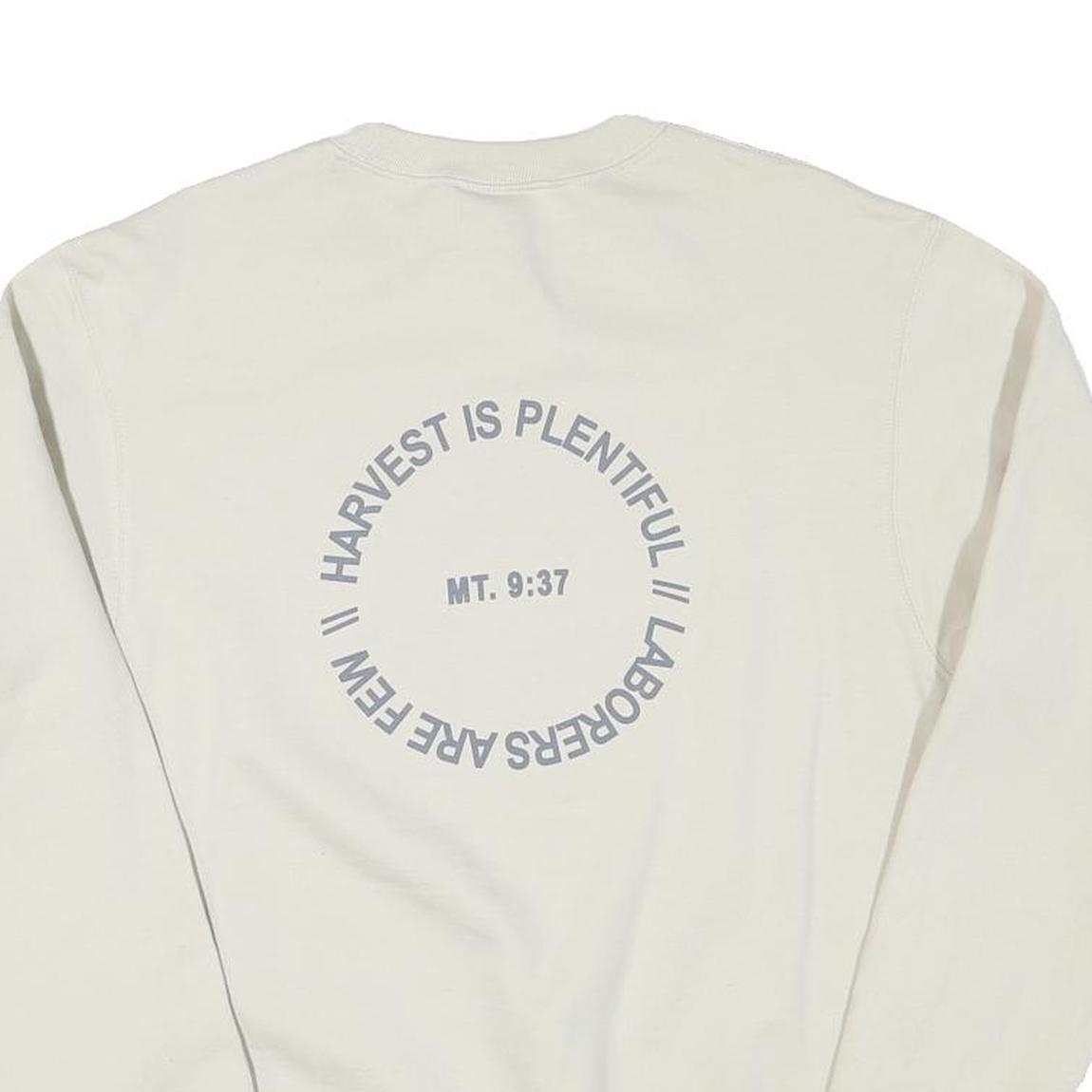 CHAMPION Mens Cream Advocate Crew Neck S Sweatshirt Cotton Blend Pullover