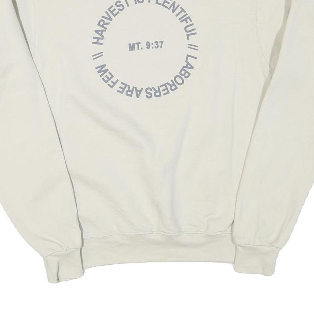 CHAMPION Mens Cream Advocate Crew Neck S Sweatshirt Cotton Blend Pullover