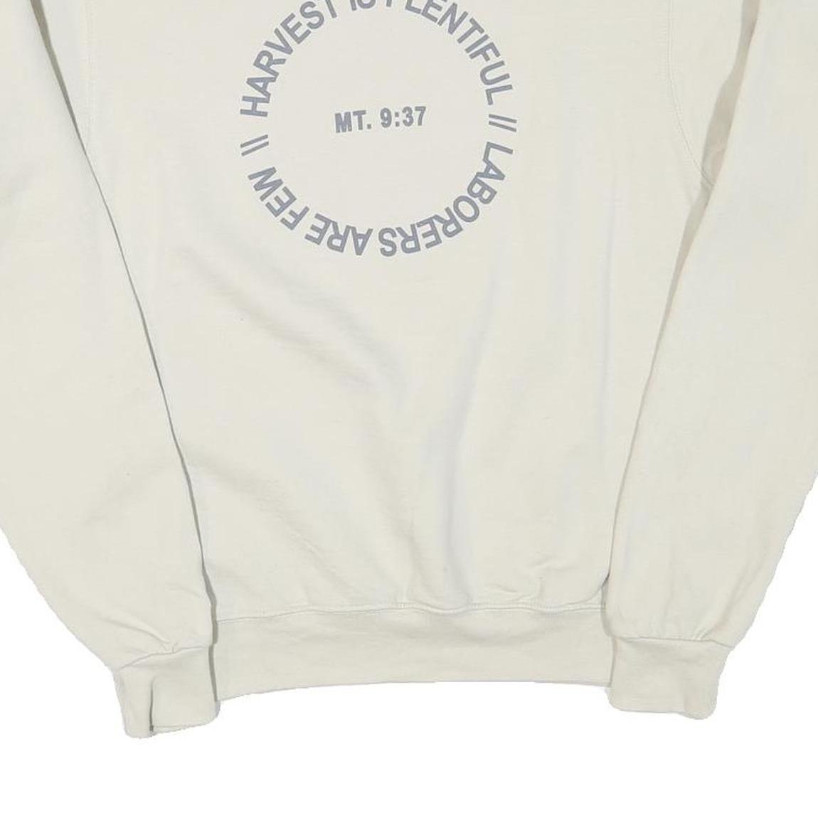 CHAMPION Mens Cream Advocate Crew Neck S Sweatshirt Cotton Blend Pullover