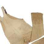 CARHARTT Mens Beige Cotton Blend Relaxed Dungarees L W42 L29 Workwear Utility