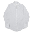 MONTGOMERY WARD Mens White & Black Patterned Shirt L Classic Long Sleeve Button