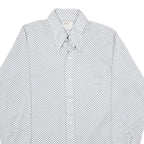 MONTGOMERY WARD Mens White & Black Patterned Shirt L Classic Long Sleeve Button
