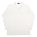 KAPPA Mens White Long Sleeve Plain L Cotton Polo Shirt Classic Fit