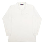KAPPA Mens White Long Sleeve Plain L Cotton Polo Shirt Classic Fit