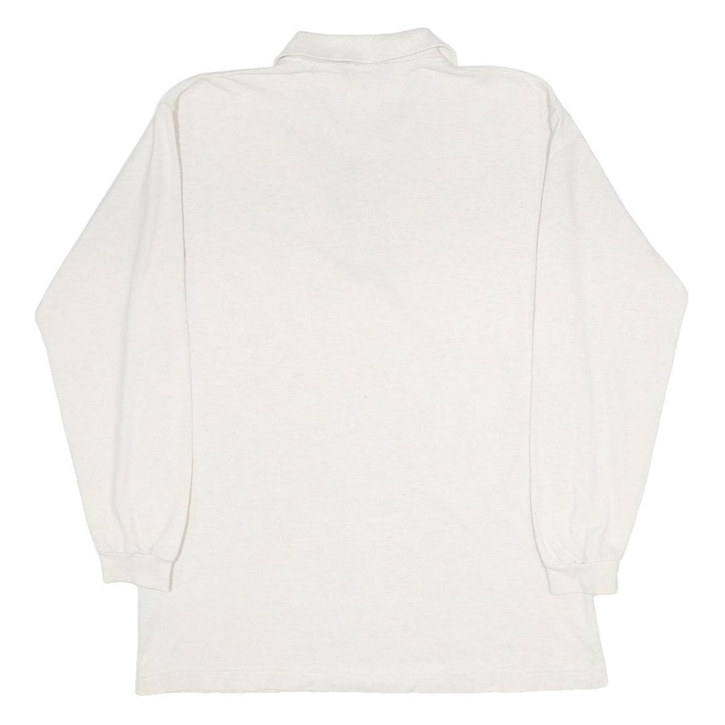 KAPPA Mens White Long Sleeve Plain L Cotton Polo Shirt Classic Fit
