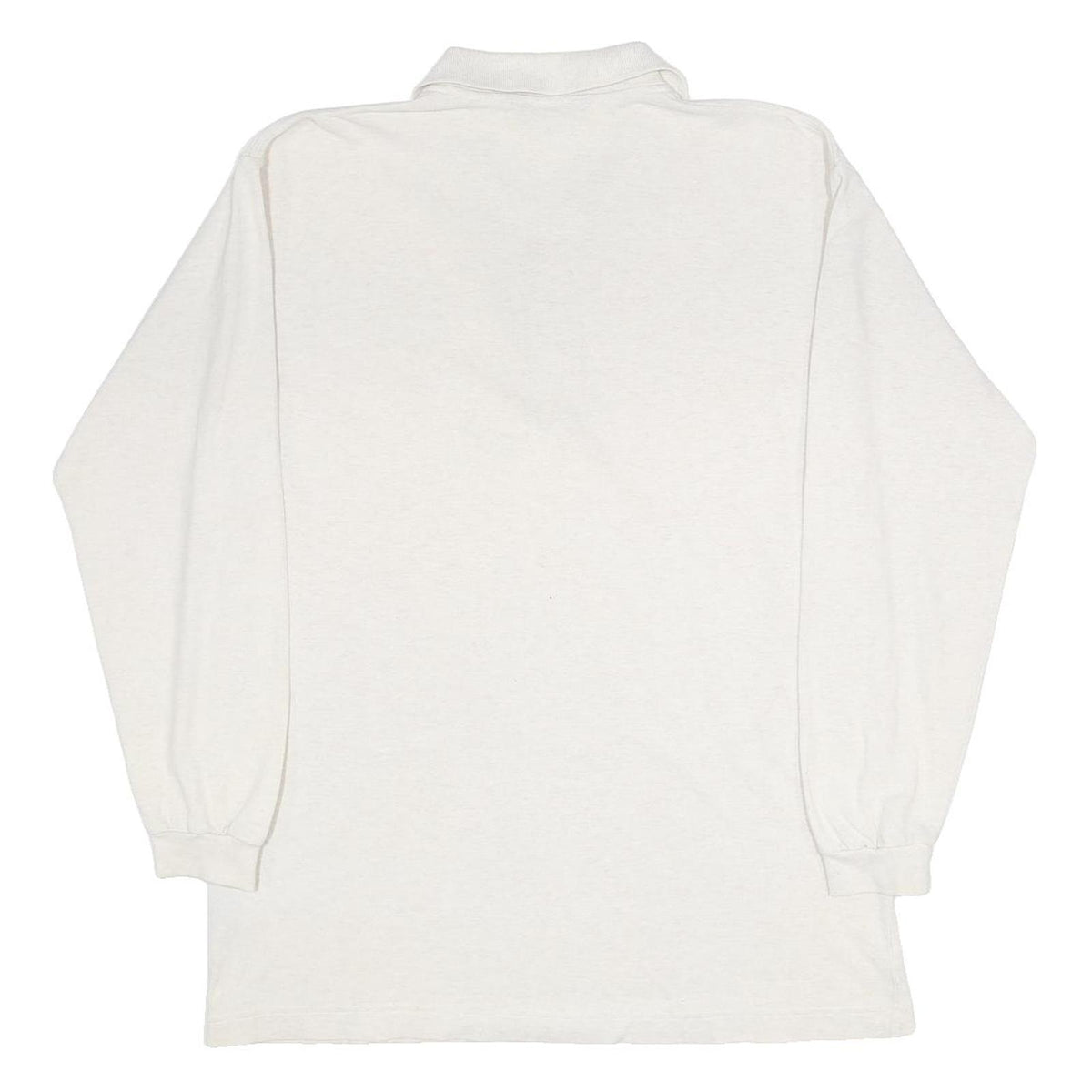 KAPPA Mens White Long Sleeve Plain L Cotton Polo Shirt Classic Fit