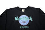 HARD ROCK CAFE Womens Black St Thomas Crew Neck XL Cotton Blend Sweatshirt
