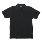 REEBOK Mens Black Polo Shirt M Cotton Short Sleeve Plain Casual Classic