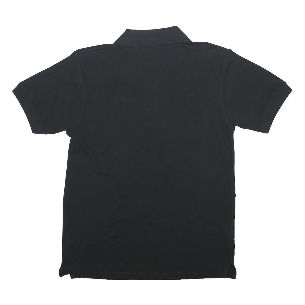 REEBOK Mens Black Polo Shirt M Cotton Short Sleeve Plain Casual Classic
