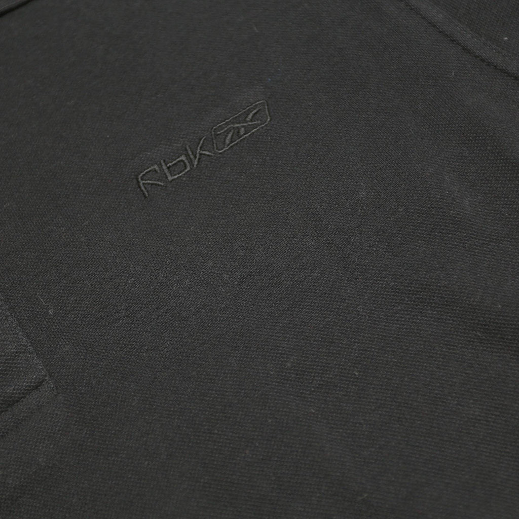 REEBOK Mens Black Polo Shirt M Cotton Short Sleeve Plain Casual Classic