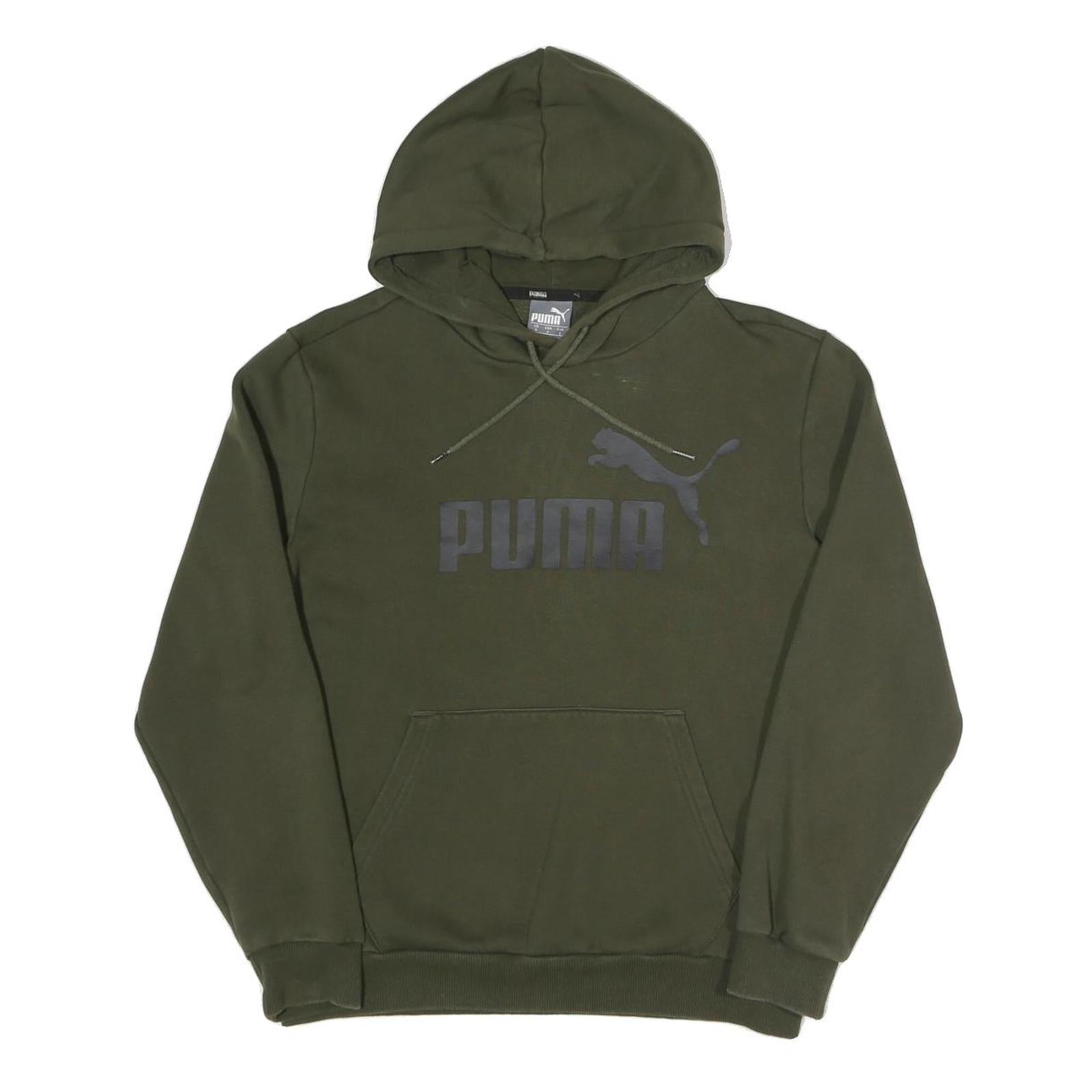 PUMA Womens Green Pullover Hoodie S Cotton Blend Casual Sportswear
