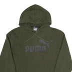 PUMA Womens Green Pullover Hoodie S Cotton Blend Casual Sportswear