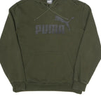 PUMA Womens Green Pullover Hoodie S Cotton Blend Casual Sportswear