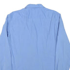 HUGO BOSS Mens Blue Plain Shirt M Classic Cotton Blend Long Sleeve Button Collar