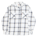 LEVI'S Mens White & Grey Yellow Check Shirt L Cotton Blend Casual Stylish