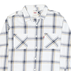 LEVI'S Mens White & Grey Yellow Check Shirt L Cotton Blend Casual Stylish