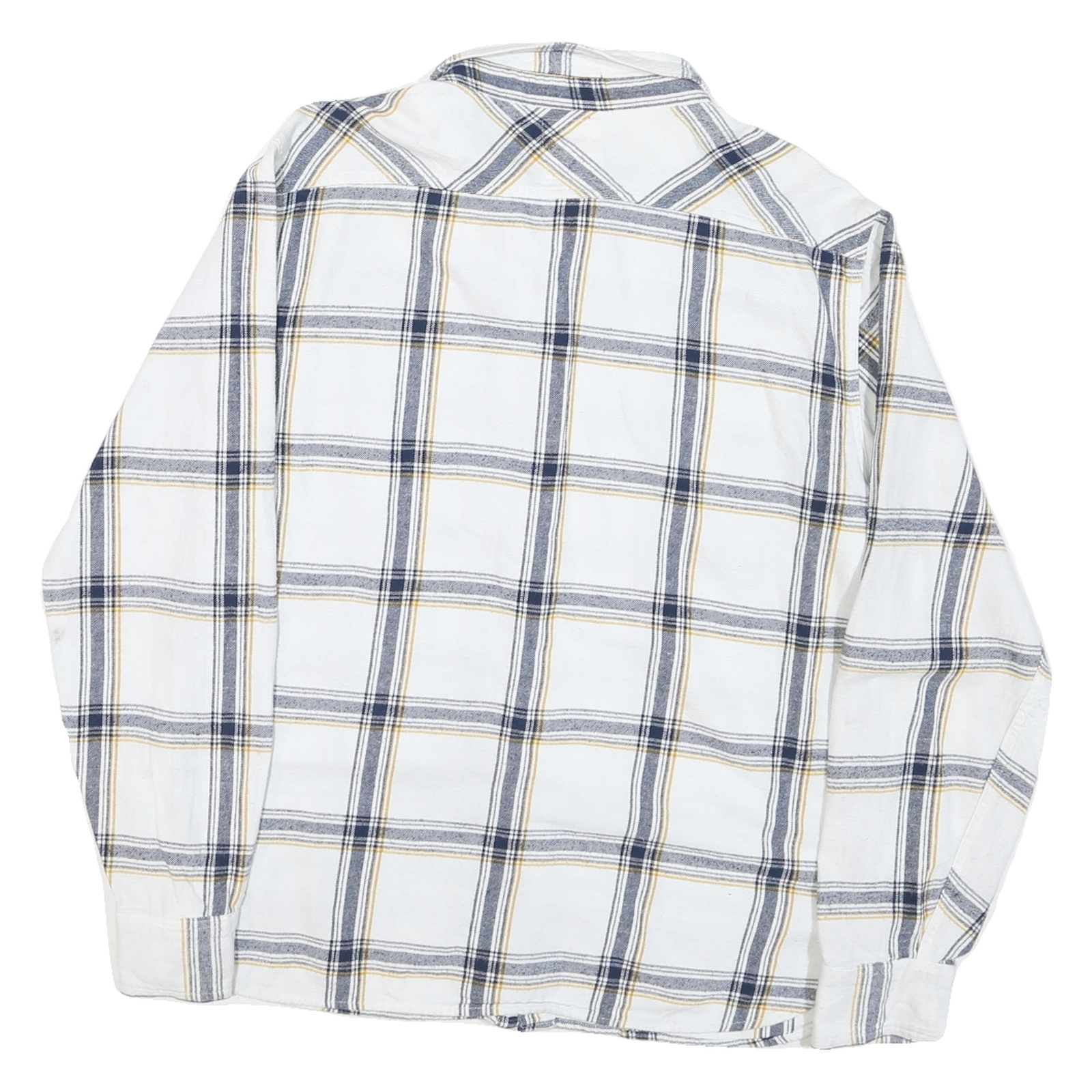 LEVI'S Mens White & Grey Yellow Check Shirt L Cotton Blend Casual Stylish