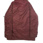 ALPHA INDUSTRIES Mens Maroon Nylon Outdoor Jacket M Fur Hood Zip Shell Warm