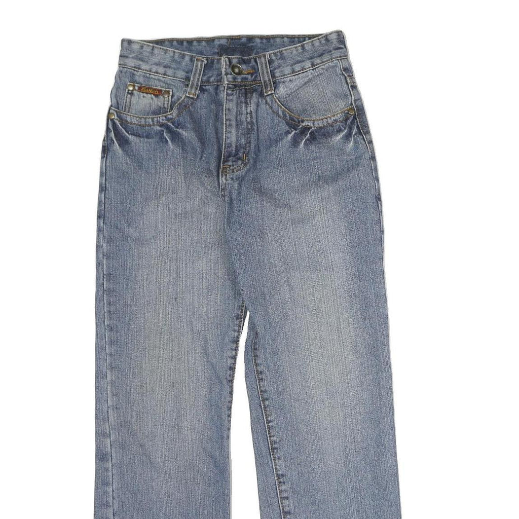 Womens Slim Light Blue Denim Jeans W28 L27 Embroidered Pocket Detail Cotton