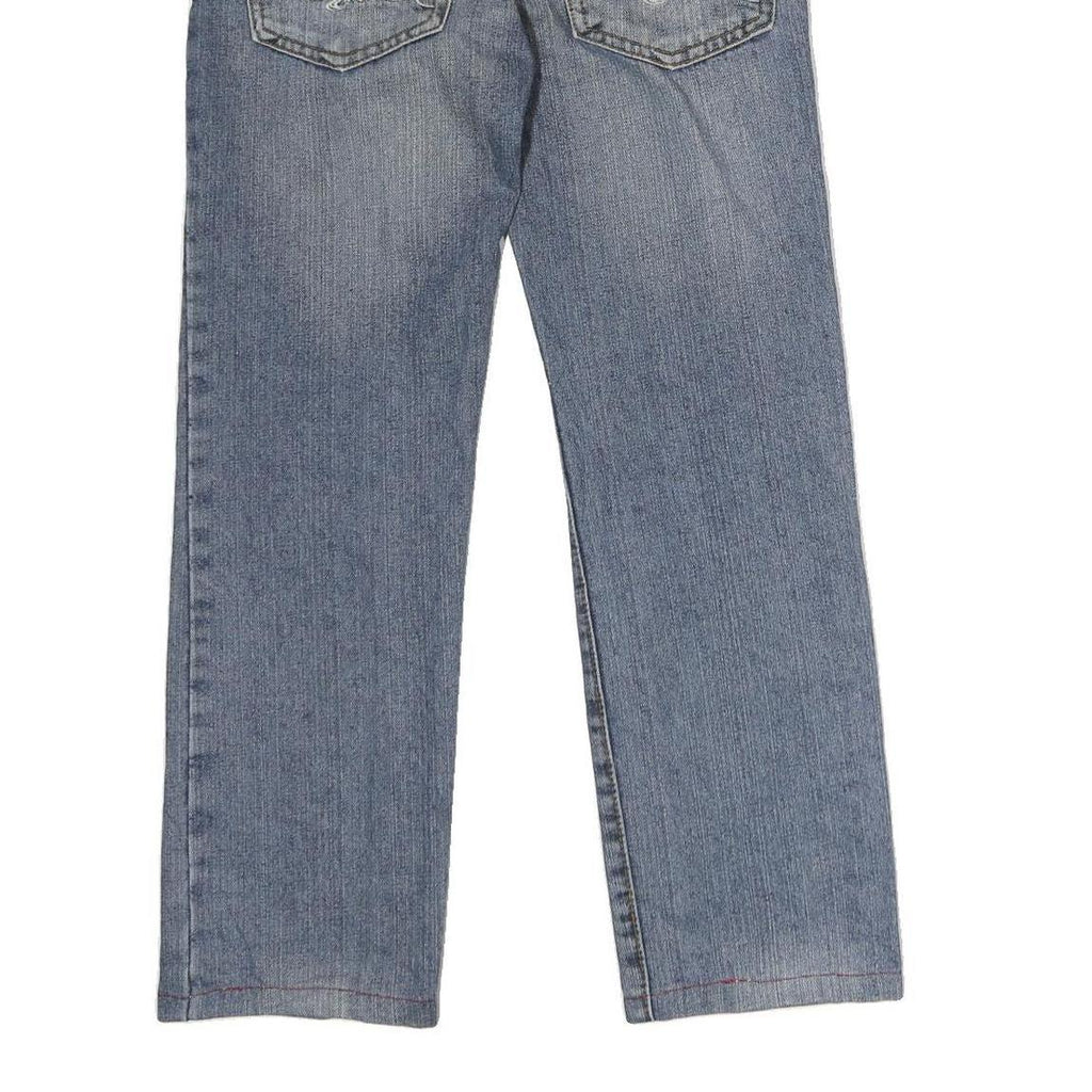 Womens Slim Light Blue Denim Jeans W28 L27 Embroidered Pocket Detail Cotton