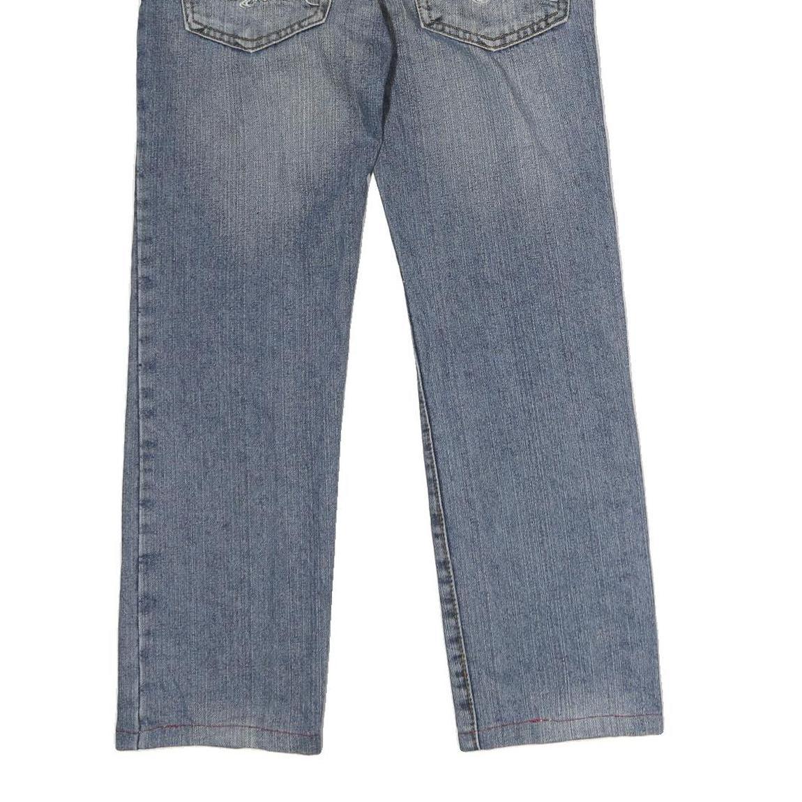 Womens Slim Light Blue Denim Jeans W28 L27 Embroidered Pocket Detail Cotton