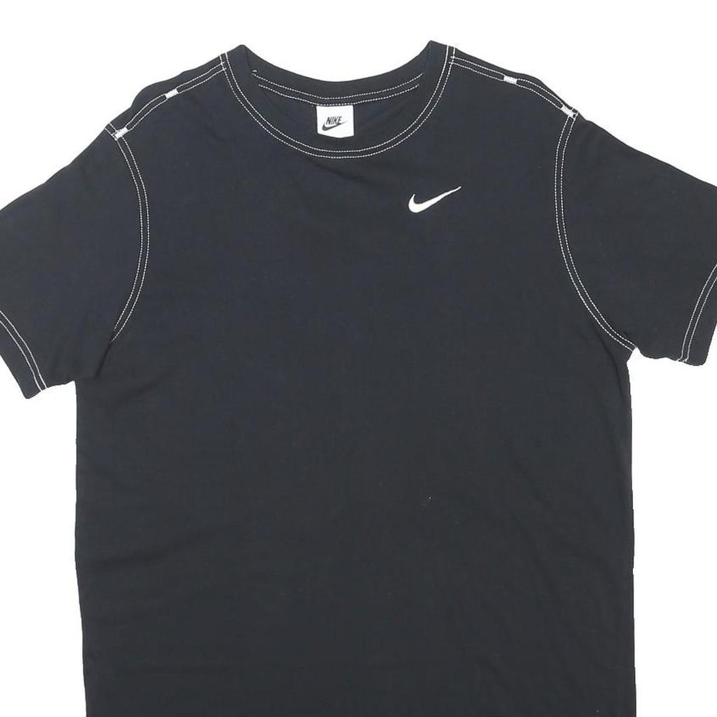 NIKE Womens Black Cotton Blend T-Shirt Dress Plain Short Sleeve S Casual Wear