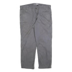 CARHARTT Mens Regular Fit Grey Workwear Trousers W34 L32 Cotton Blend Zip