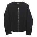 BRAX Womens Black Cotton Jacket S Woven Zip Front Minimalist Design
