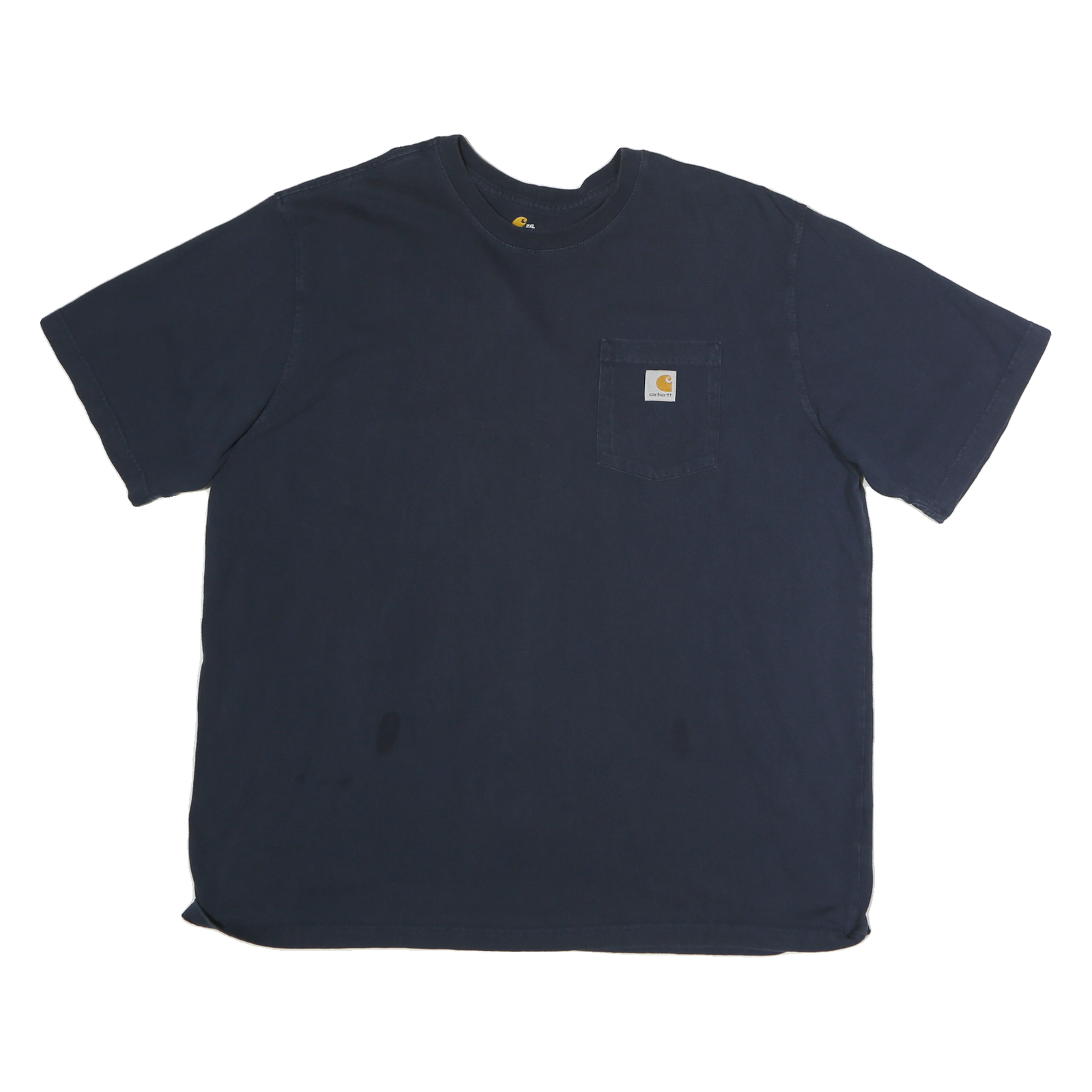 CARHARTT Mens Navy Blue Pocket T-Shirt 2XL Short Sleeve Crew Neck Workwear