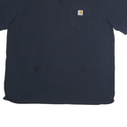 CARHARTT Mens Navy Blue Pocket T-Shirt 2XL Short Sleeve Crew Neck Workwear