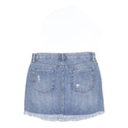 JBD Womens Blue Denim Distressed Mini Skirt Cotton L Button Closure Casual