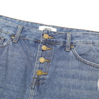 JBD Womens Blue Denim Distressed Mini Skirt Cotton L Button Closure Casual