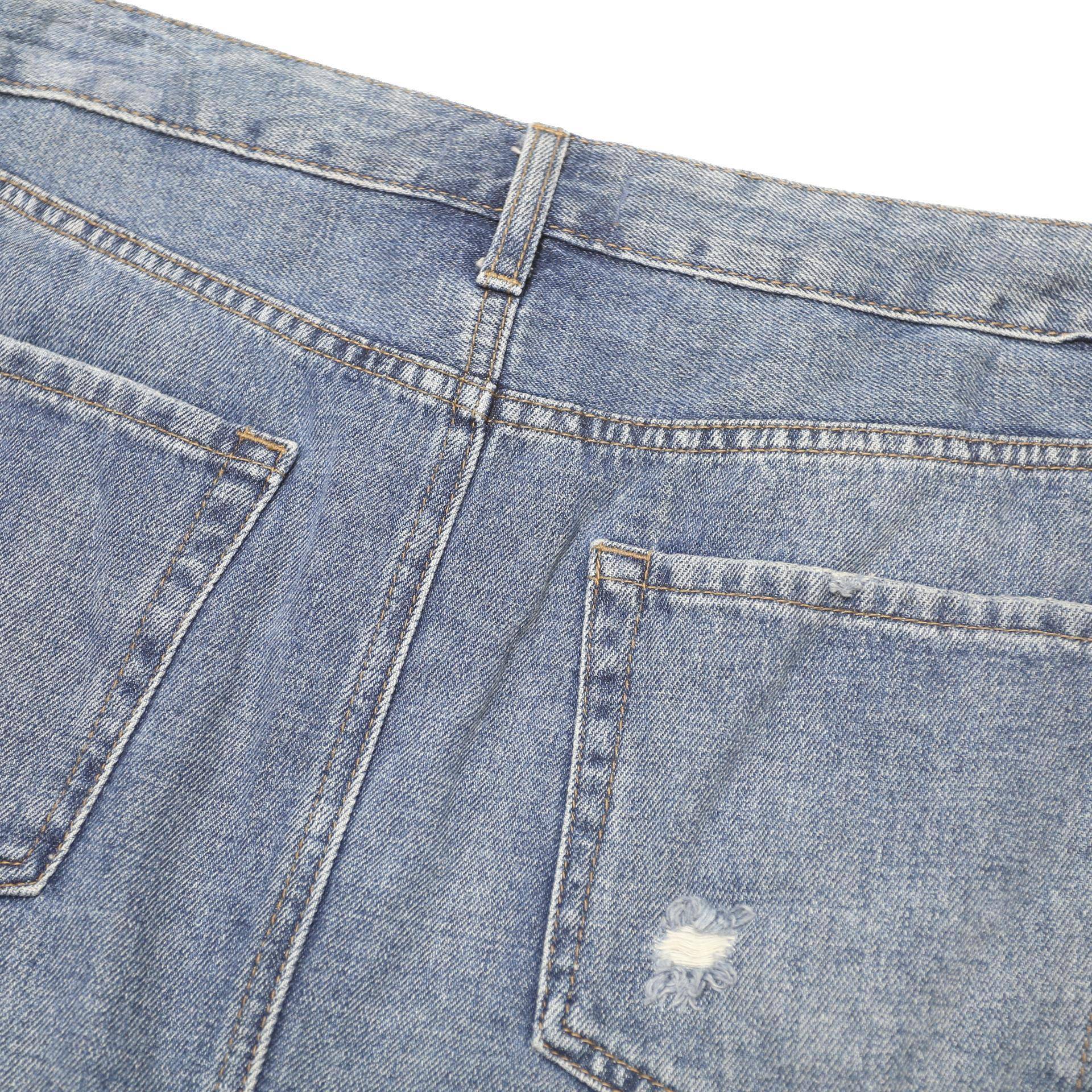JBD Womens Blue Denim Distressed Mini Skirt Cotton L Button Closure Casual