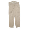 CARHARTT Mens Cotton Blend Beige Relaxed Cargo Trousers W35 L32 Workwear Zip