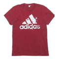 ADIDAS Mens Red Graphic T-Shirt M Short Sleeve Crew Neck Cotton Blend
