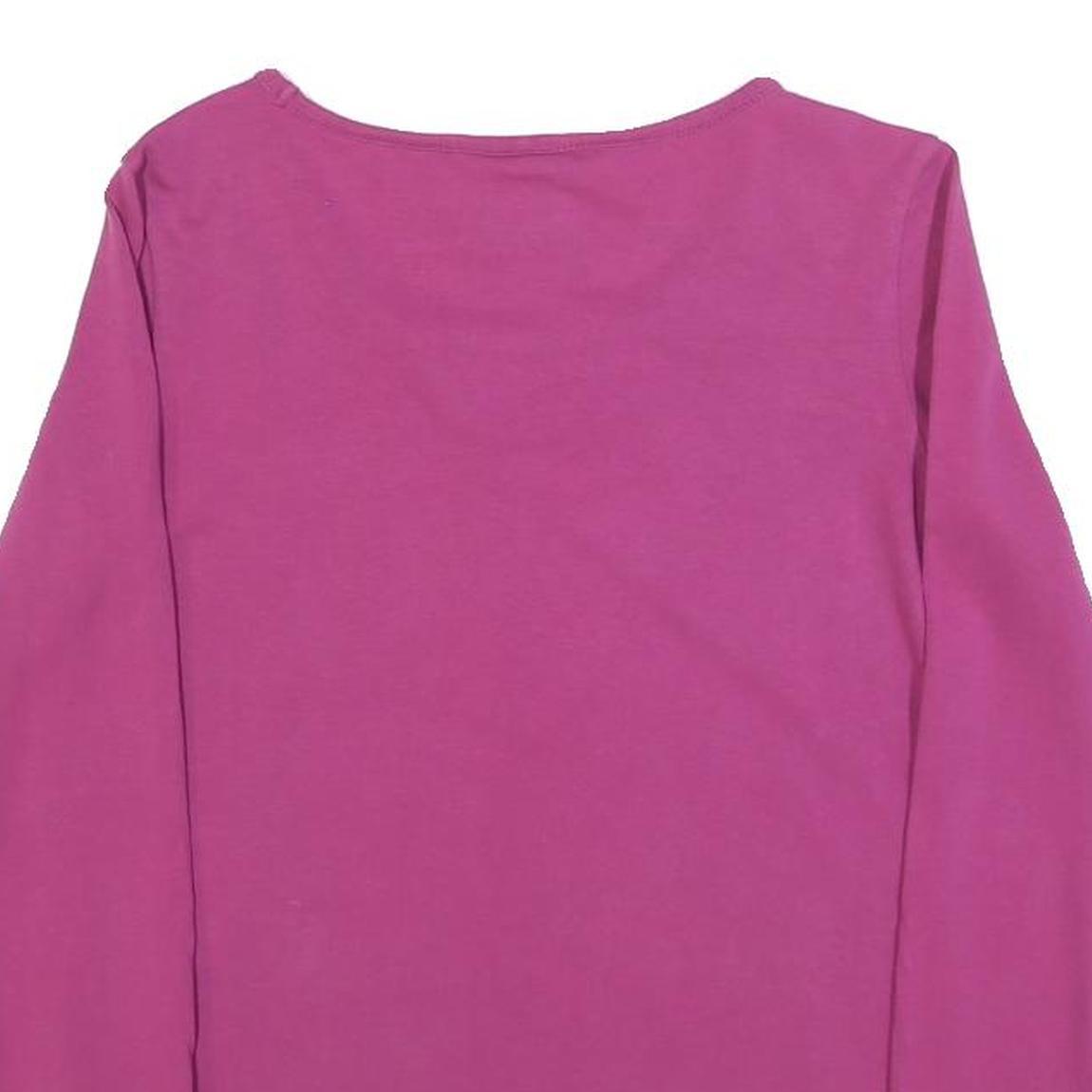 CHAMPION Womens Pink & Grey Cotton Blend Long Sleeve V-Neck Top M Layered Look