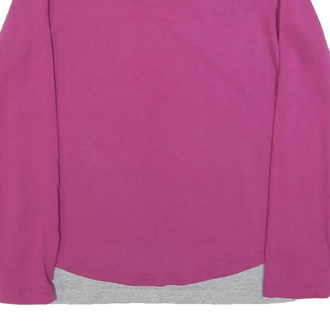 CHAMPION Womens Pink & Grey Cotton Blend Long Sleeve V-Neck Top M Layered Look