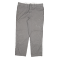 DICKIES Mens Regular Fit Grey Cotton Blend Trousers W40 L30 Workwear Zip Closure