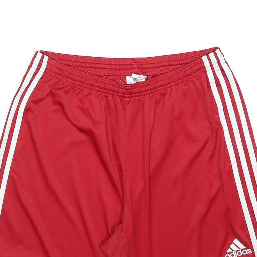 ADIDAS Mens Red Sports Casual Shorts L W32 Athletic Three Stripe Design