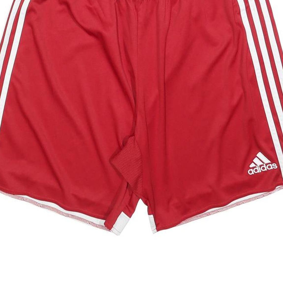 ADIDAS Mens Red Sports Casual Shorts L W32 Athletic Three Stripe Design