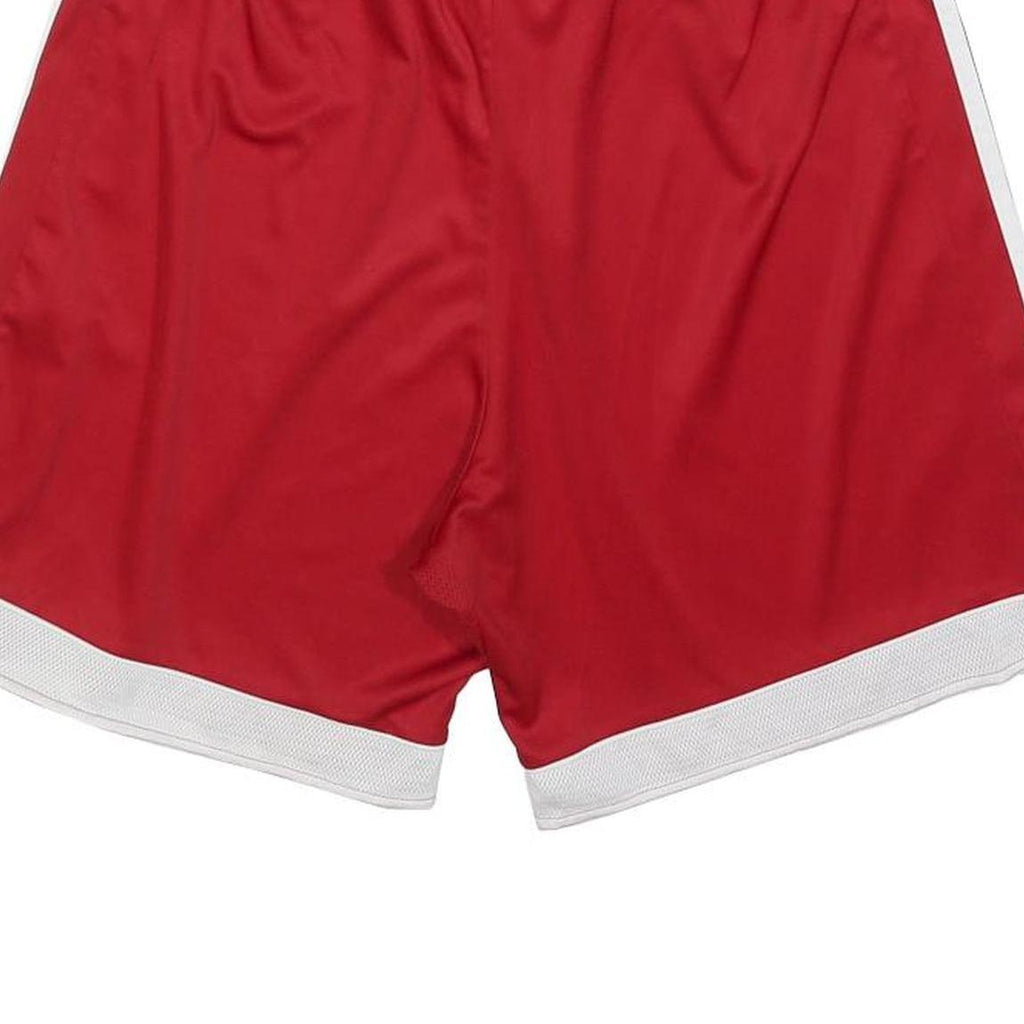 ADIDAS Mens Red Sports Casual Shorts L W32 Athletic Three Stripe Design