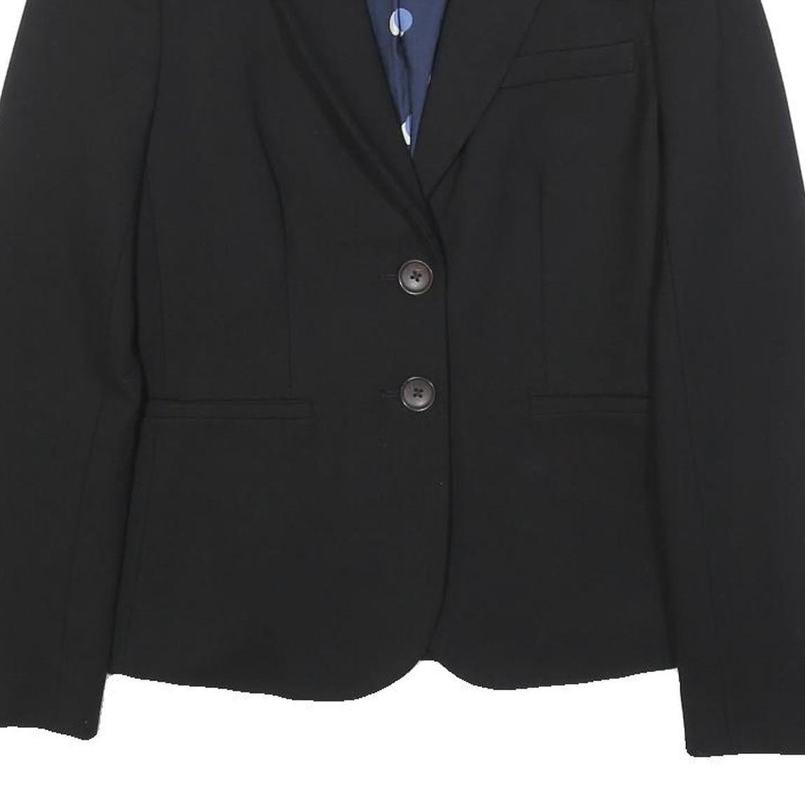 BODEN Womens Black Blazer Jacket UK 6 Viscose Blend Plain Button Closure